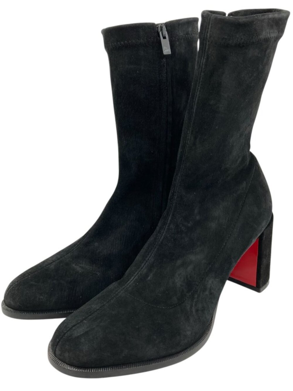 Christian Louboutin Stretchadoxa 70 Black Suede Ankle Boots Size 35
